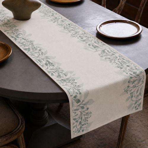 Blue Botanical Table Runner