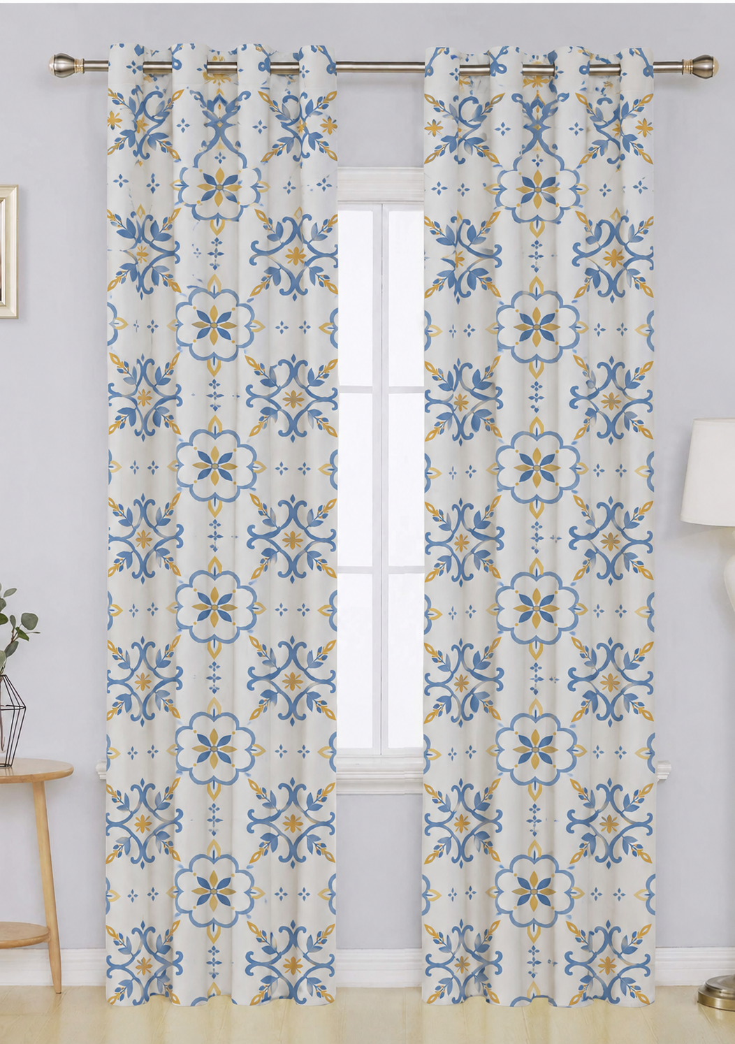 Floral Greek Curtain