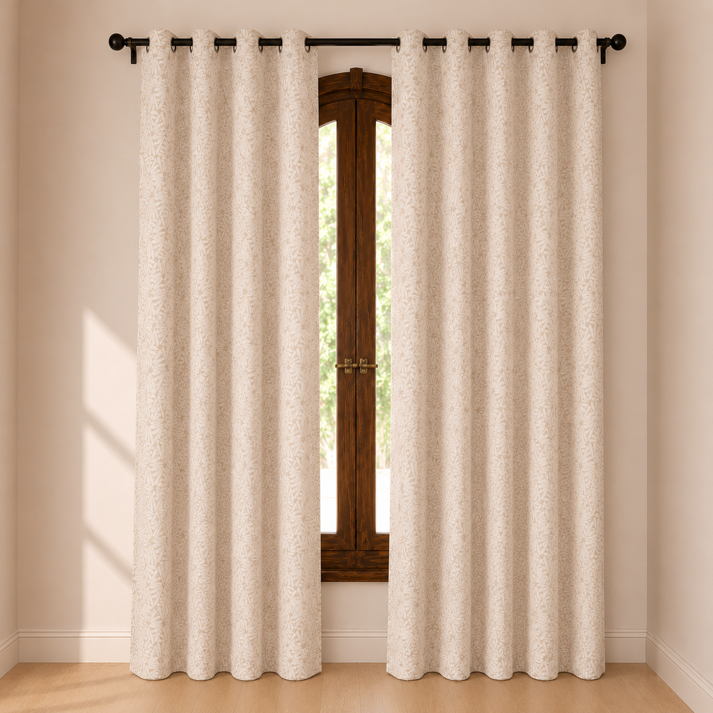 Modern Floral Jacquard Curtain