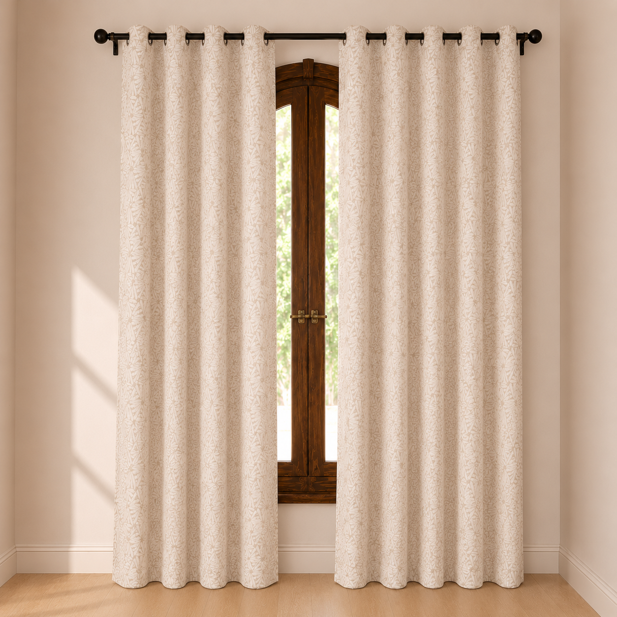 Modern Floral Jacquard Curtain