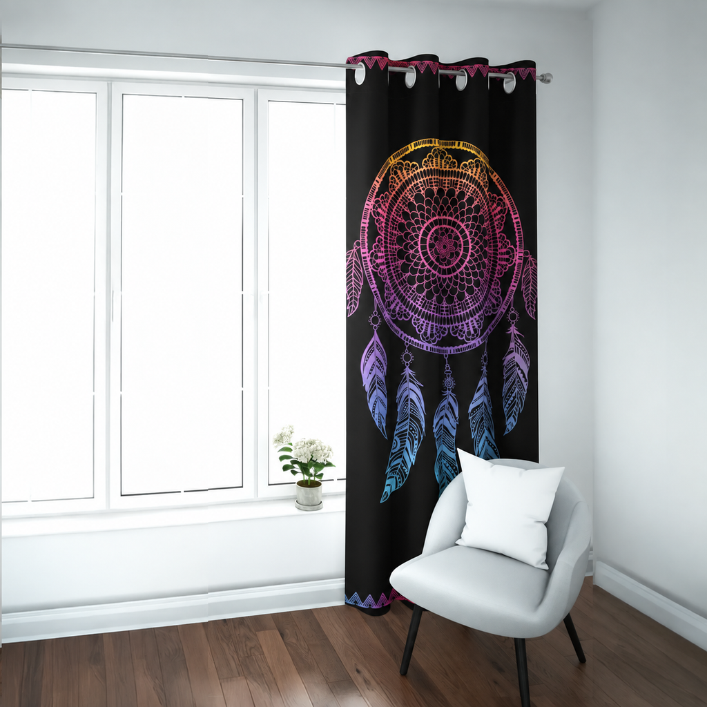 The Ethereal Neon-Gradient Mandala Panel