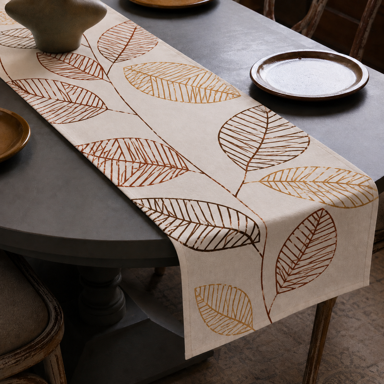 Peacock Feather Table Runner