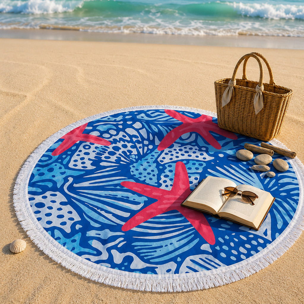 The Starfish and Shell Beach Blanket