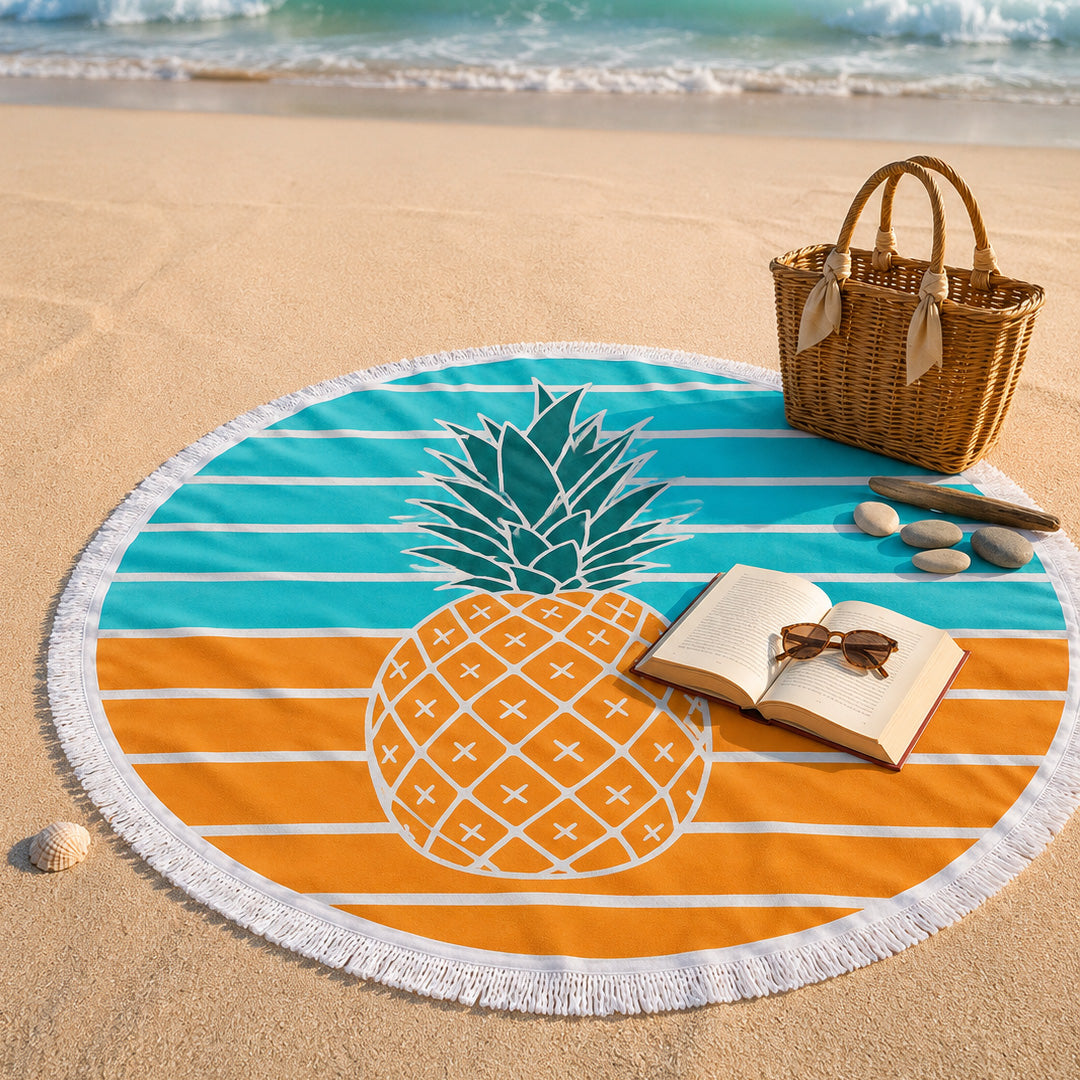 The Sunset Pineapple Beach Blanket
