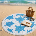 Tiny Blue Turtles Beach Blanket