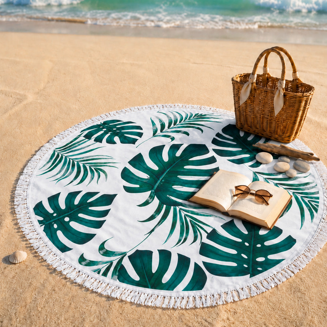 Green Leaves Beach Blanket