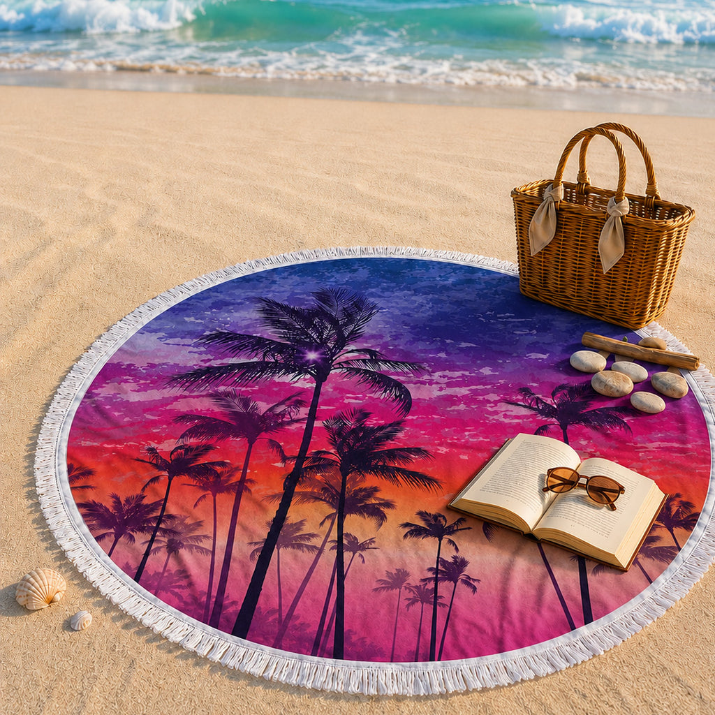 The Sunset Palm Beach Blanket