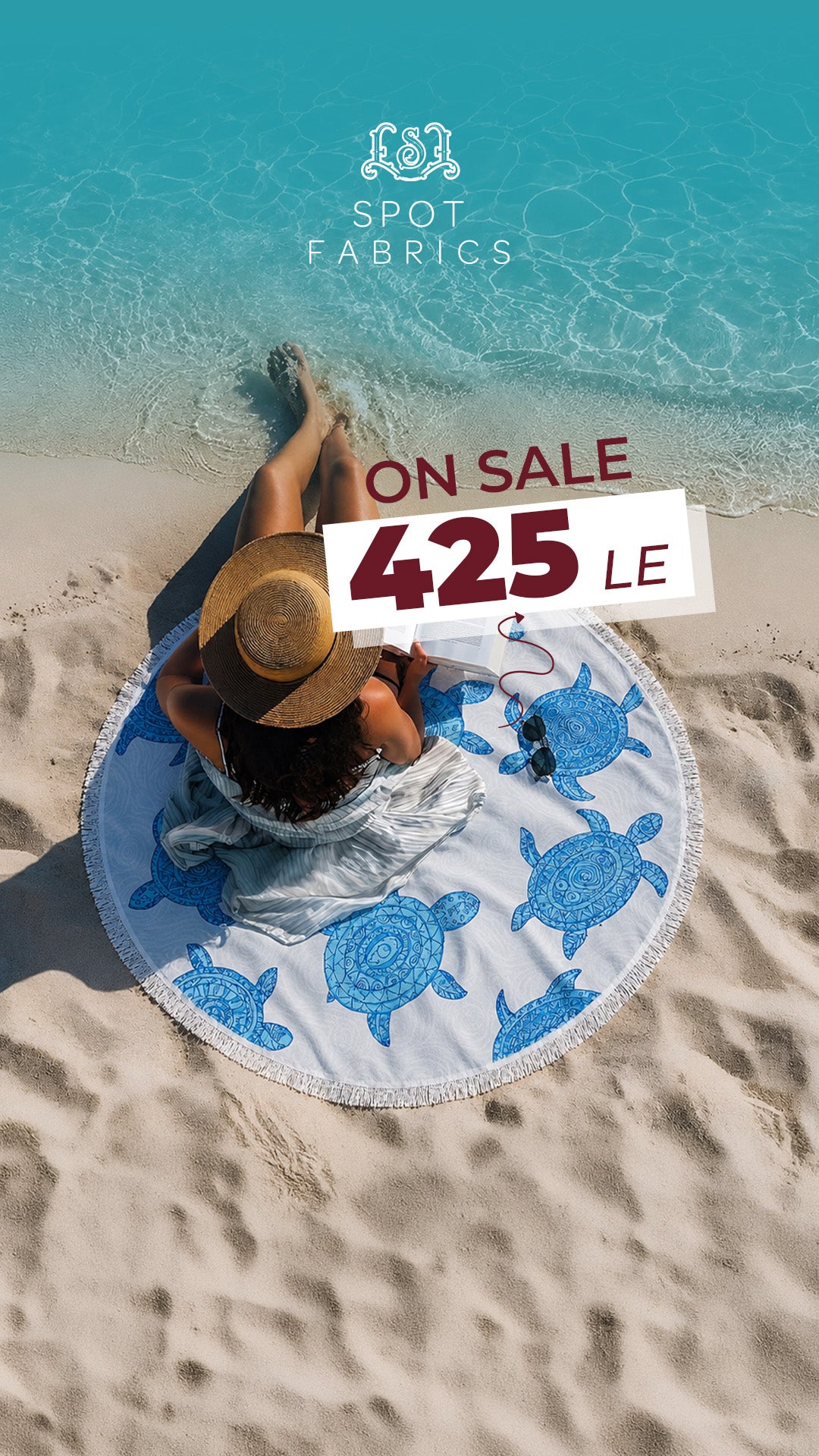 Tiny Blue Turtles Beach Blanket