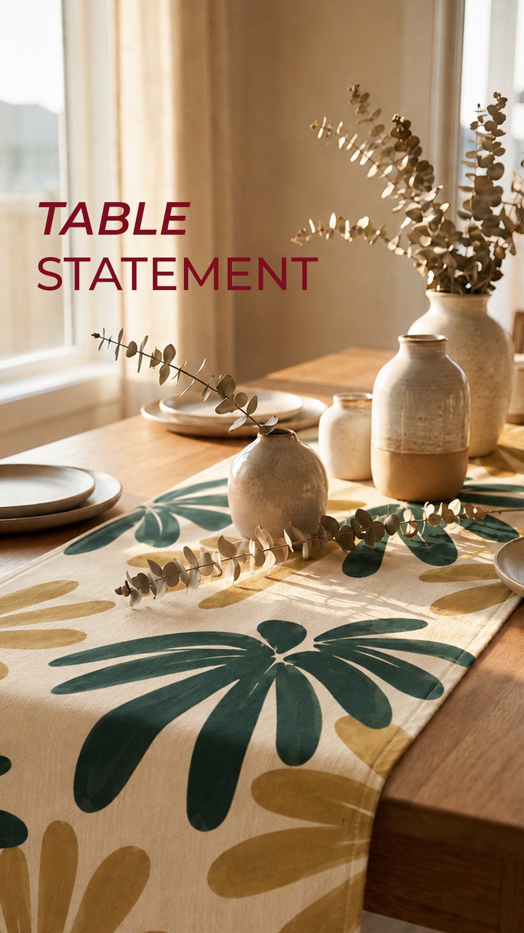Botanical Leaves Table Runner