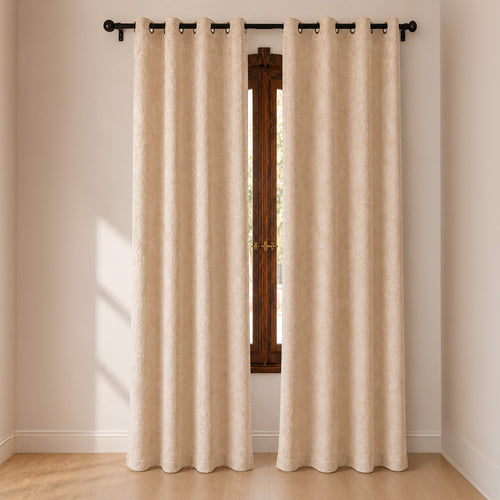 Blush Textured Jacquard Curtain