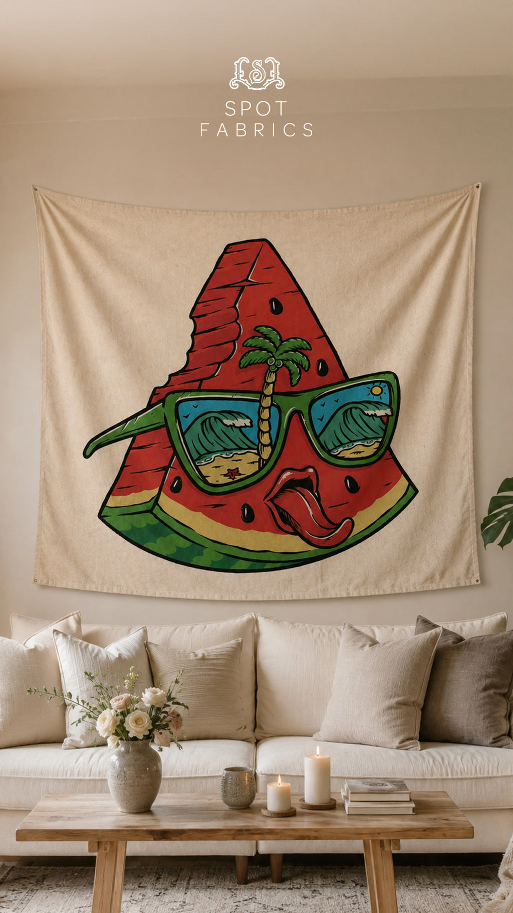 Funky Summer Watermelon Wall Tapestry