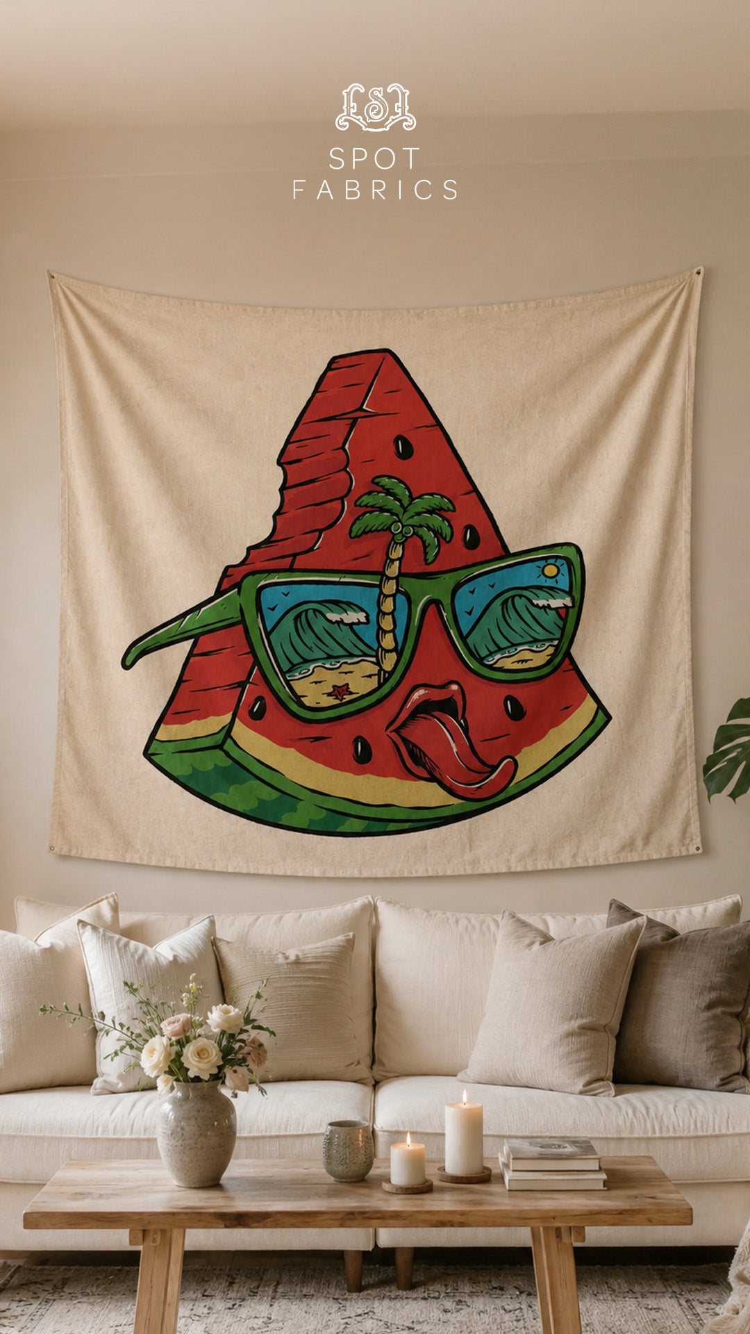 Funky Summer Watermelon Wall Tapestry