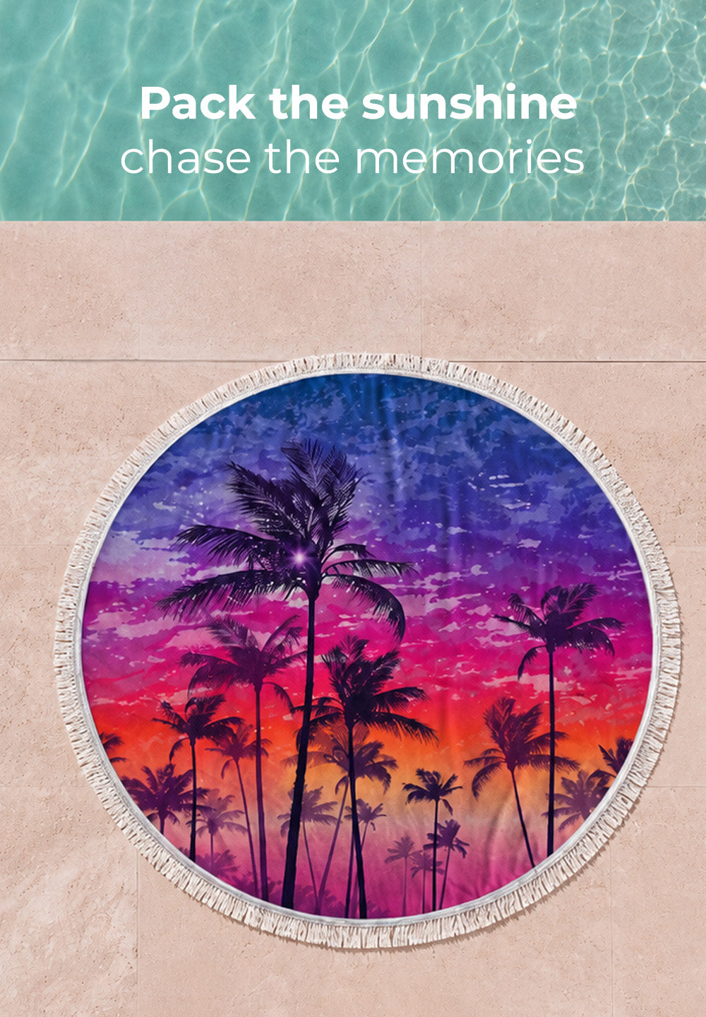 The Sunset Palm Beach Blanket