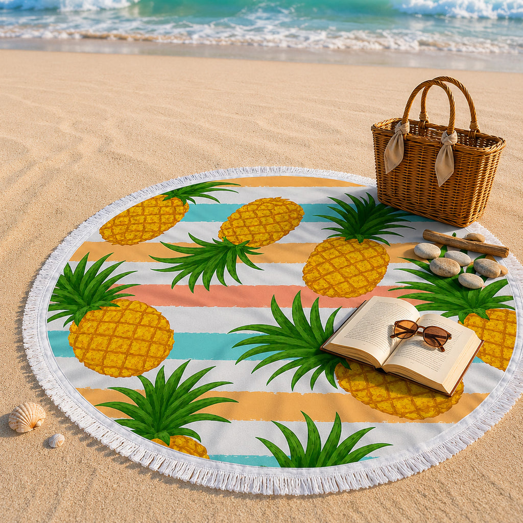 The Golden Pineapple Beach Blanket