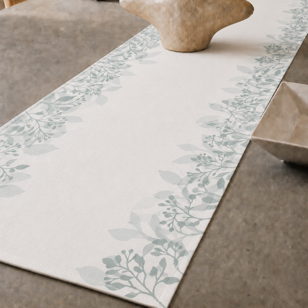 Blue Botanical Table Runner