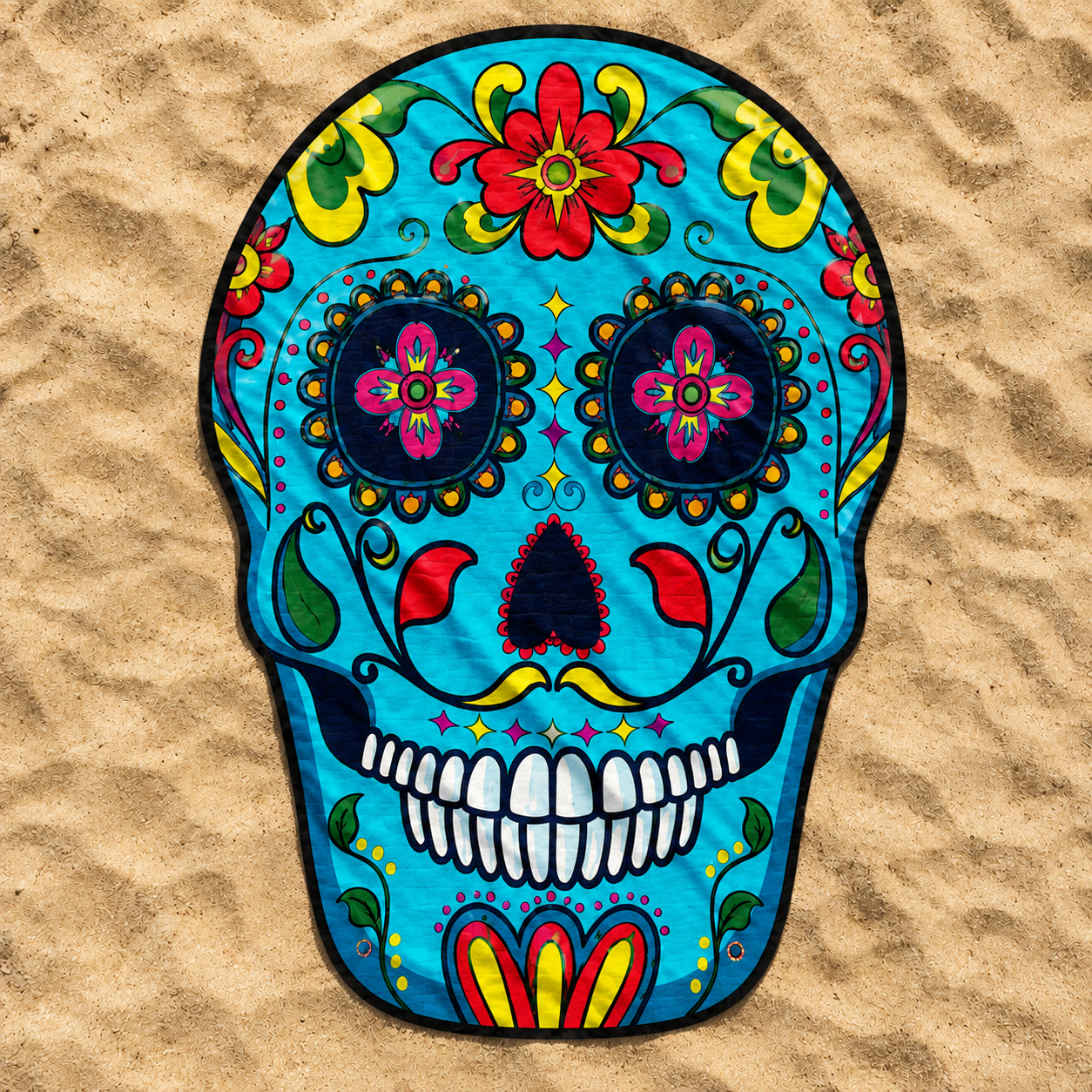 The Sugar Skull Beach Blanket