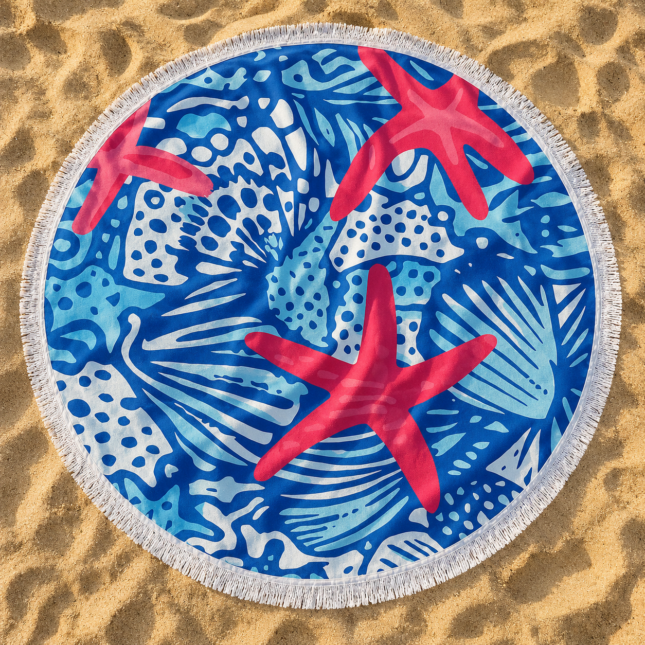 The Starfish and Shell Beach Blanket