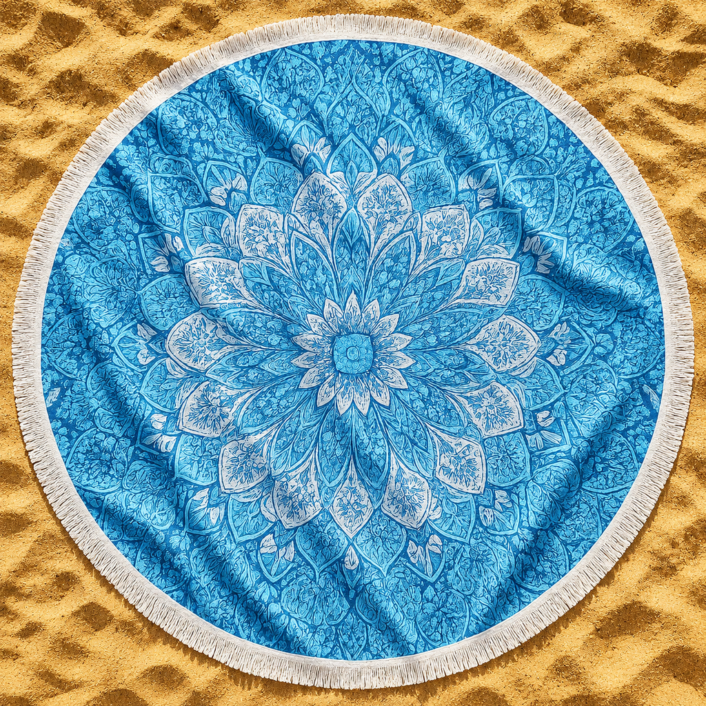 The Blue Mandala Beach Blanket