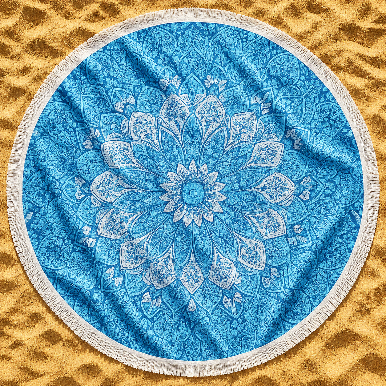 The Blue Mandala Beach Blanket