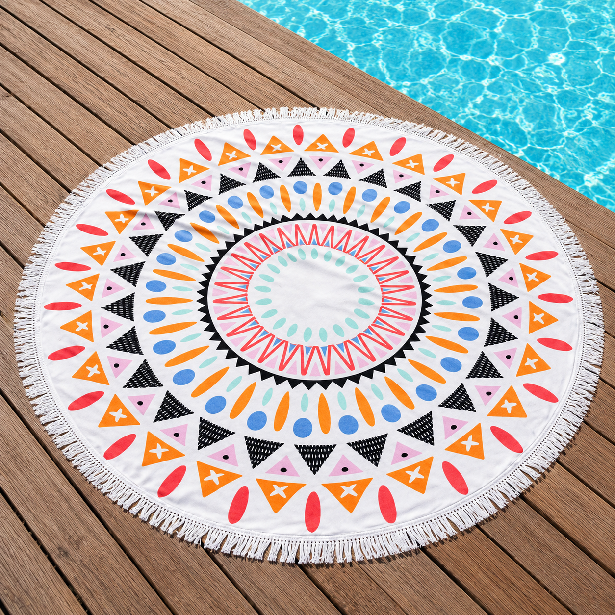 Pinkish Mandela Beach Blanket