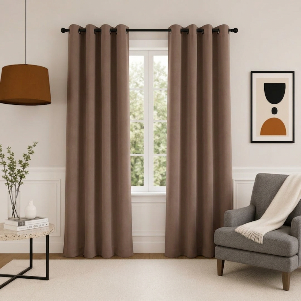 Brown Blackout Curtain