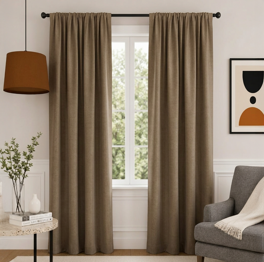 Brown Blackout Curtain