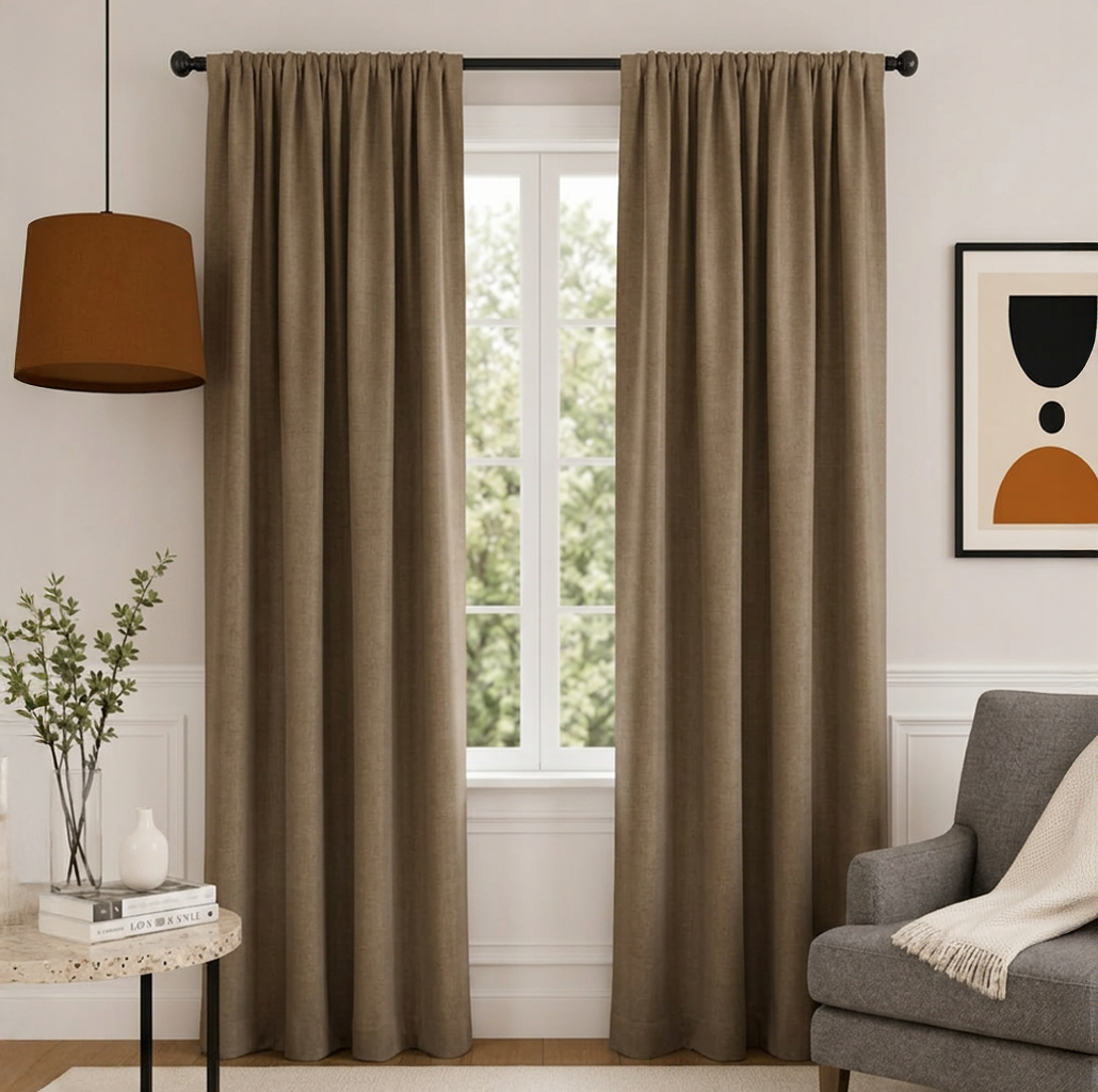 Brown Blackout Curtain