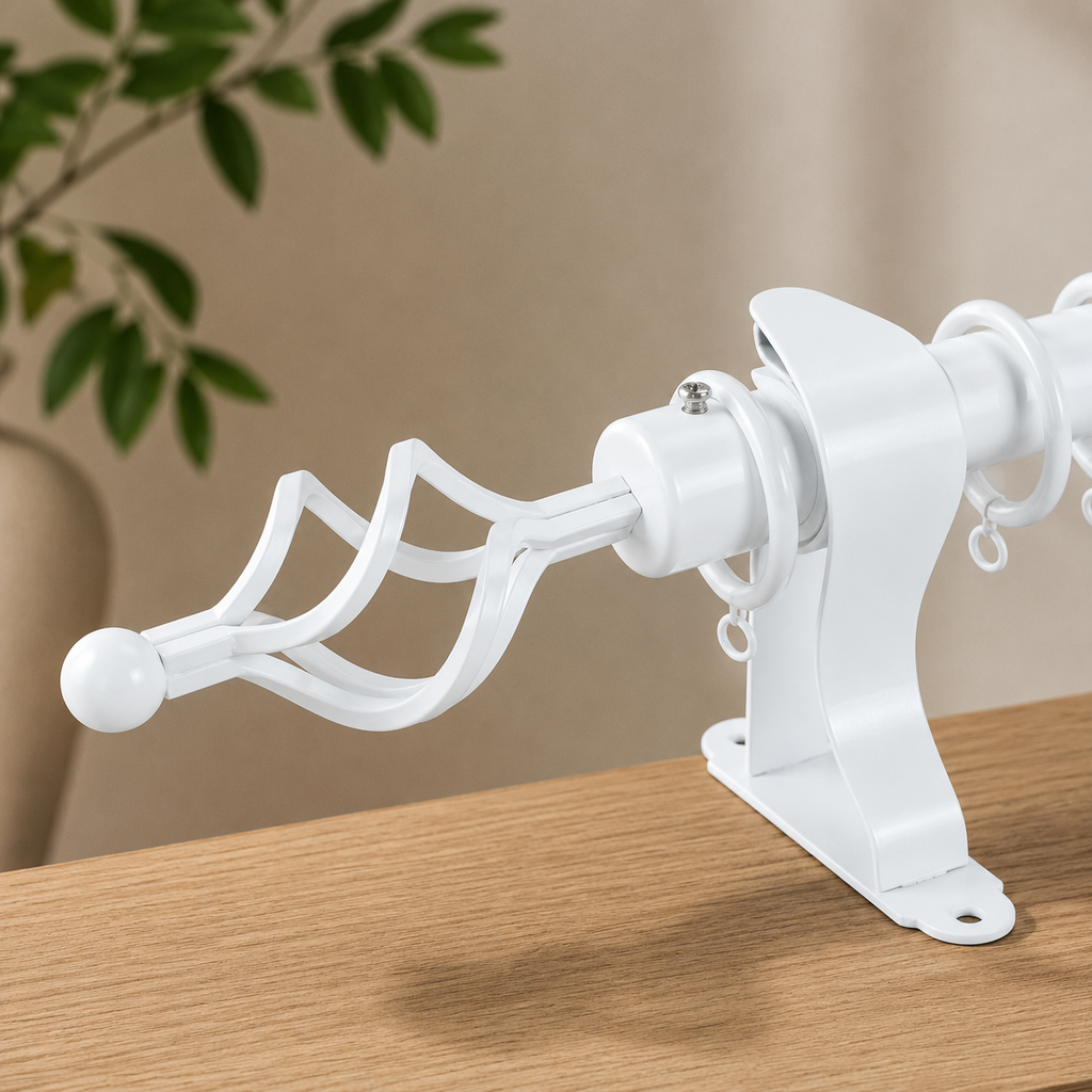 Black Single Curtain Rod Set