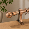 Copper Ball Single Curtain Rod Set