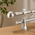 Silver Ball Double Curtain Rod Set