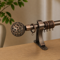 Copper Elegant Single Curtain Rod Set