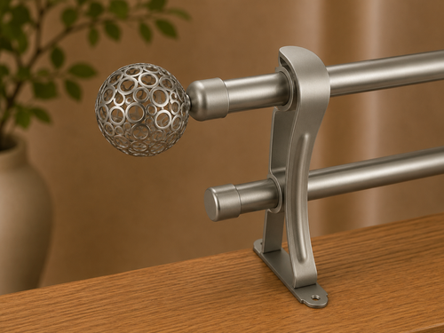 Black Elegant Double Curtain Rod Set