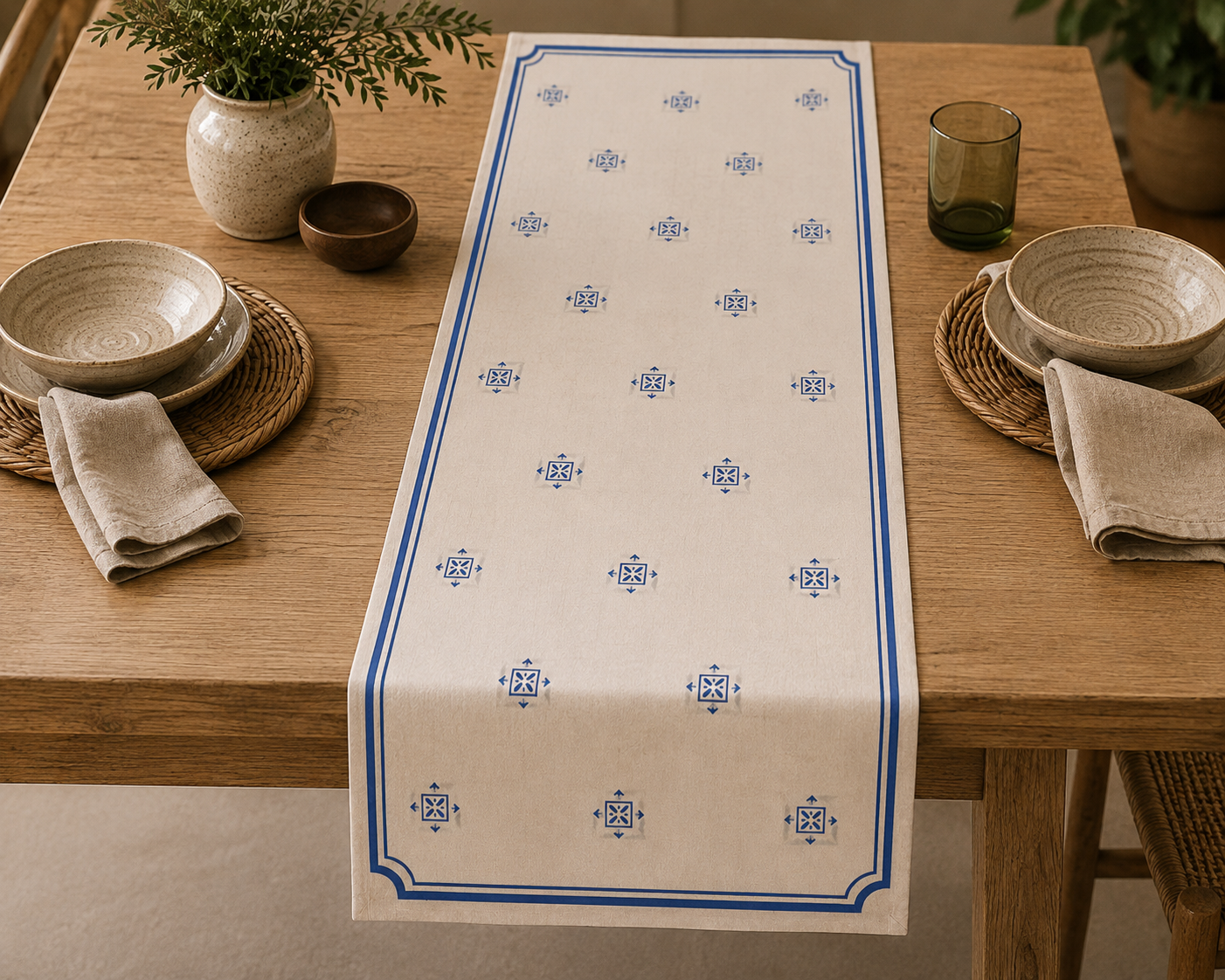Watercolor Leaves Table Runner