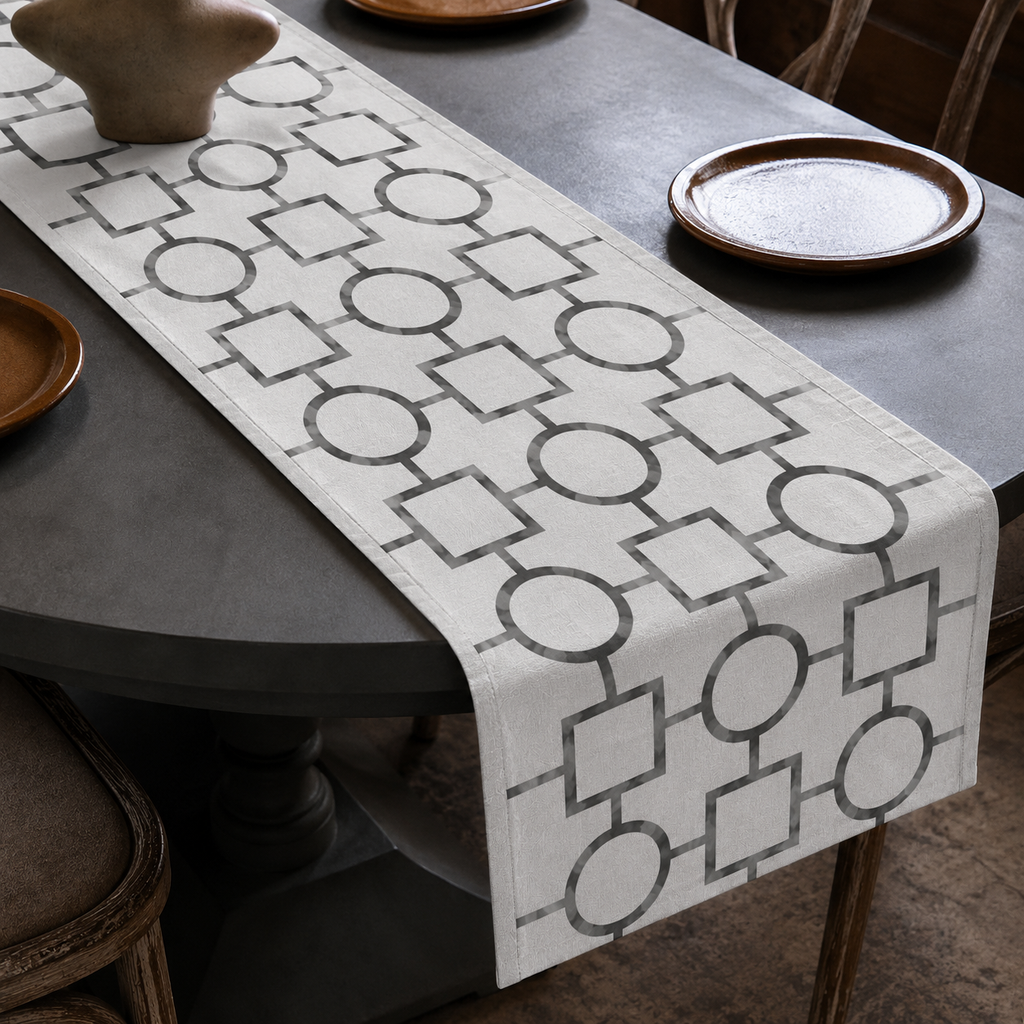 Grey Foliage Table Runner