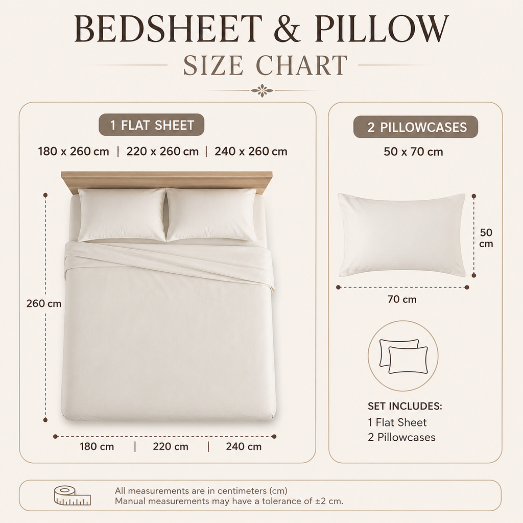 Flat Bed Sheet Set of 3 pieces