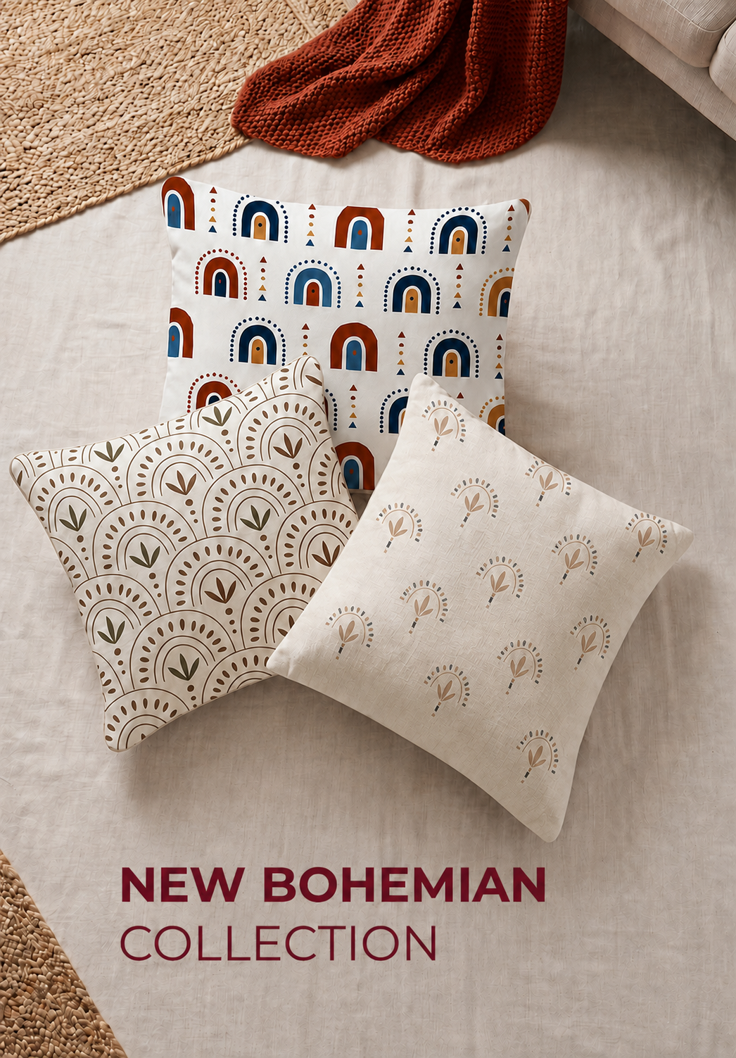 Bohemian Set of 3 Cushions
