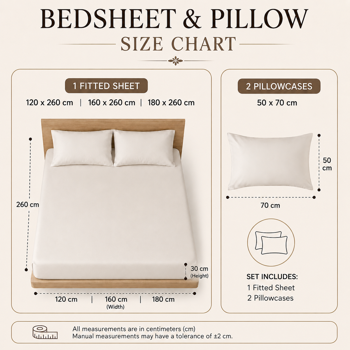 Premium Fitted Percale Sheets Set 3 Pieces