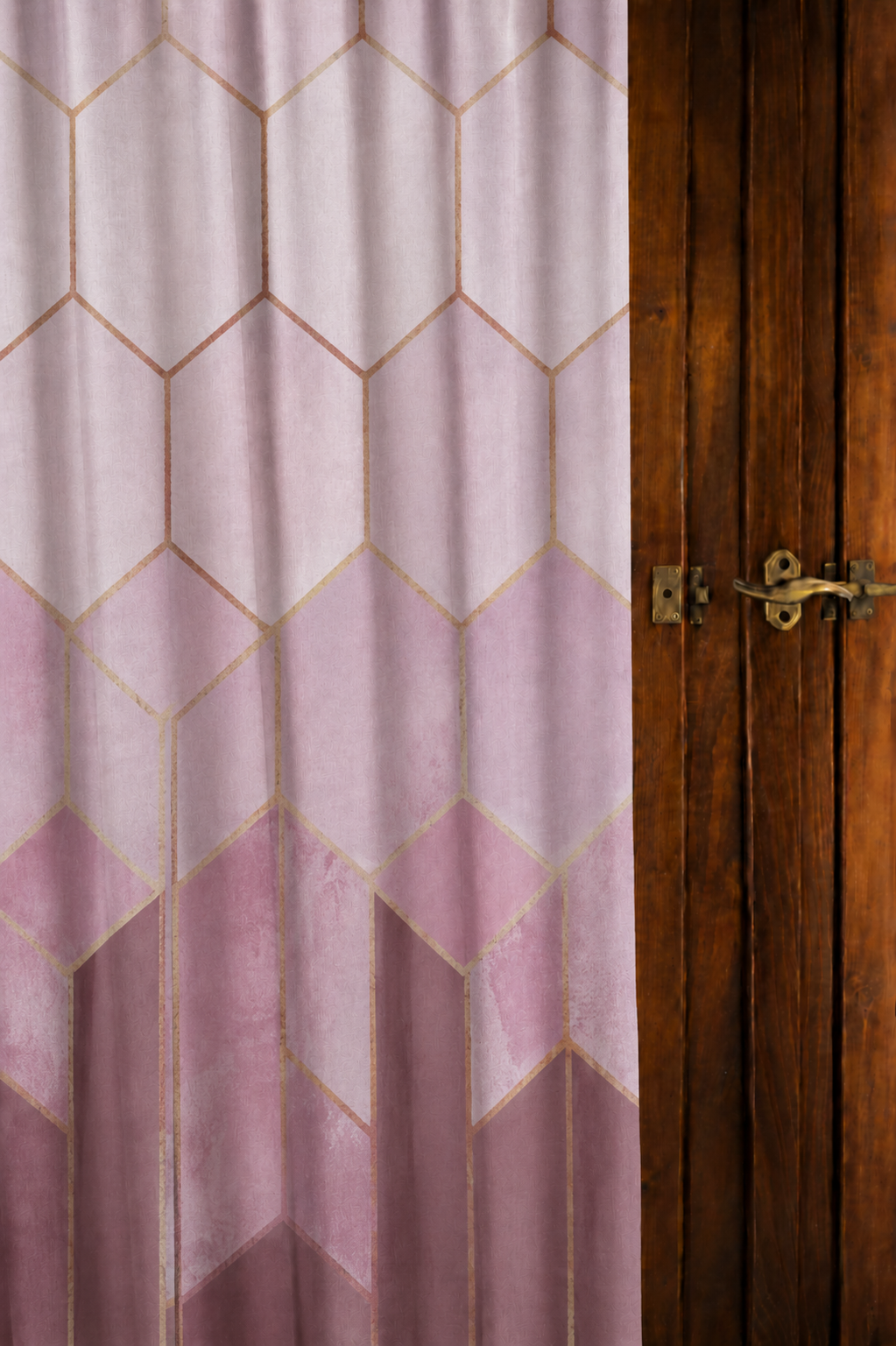Desert Rose & Blush Geometric Curtain