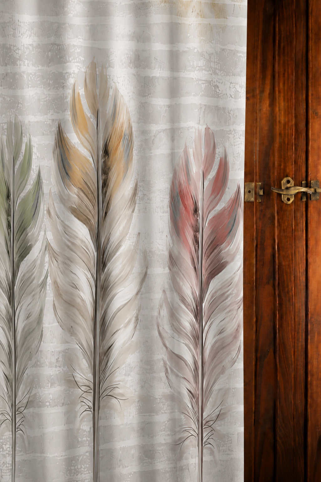 Whispering Feathers Textured Curtain