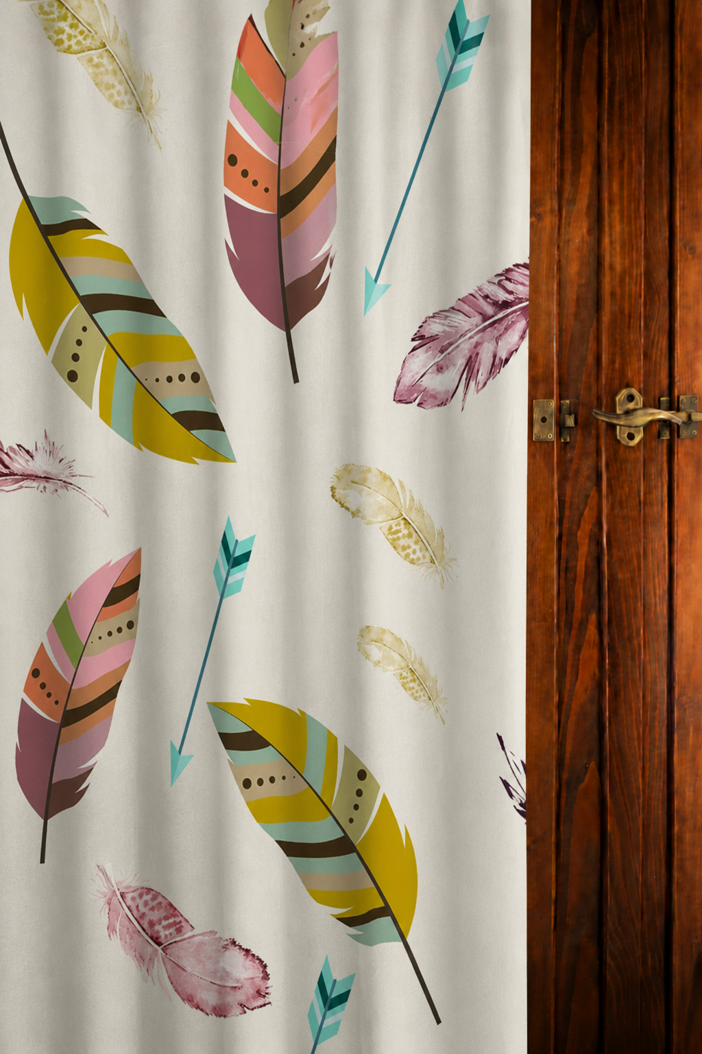 Painted Plumes & Arrows Bohemian Curtain