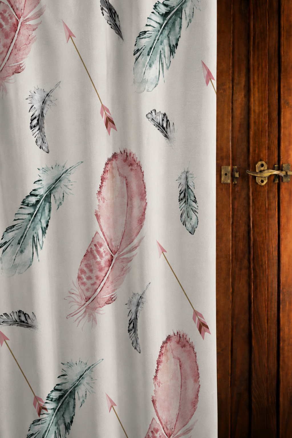 Painted Plumes & Arrows Bohemian Curtain