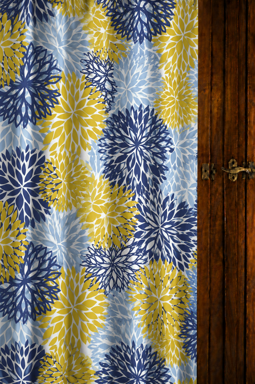 Citron & Sapphire Bloom Curtain
