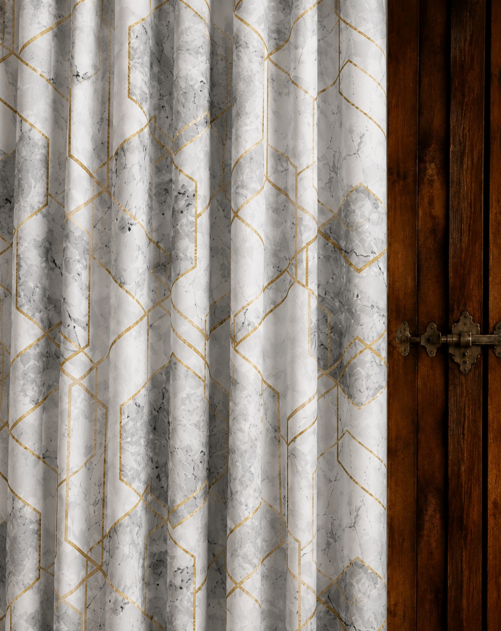 The Statuario Geometric Luxe Drapes