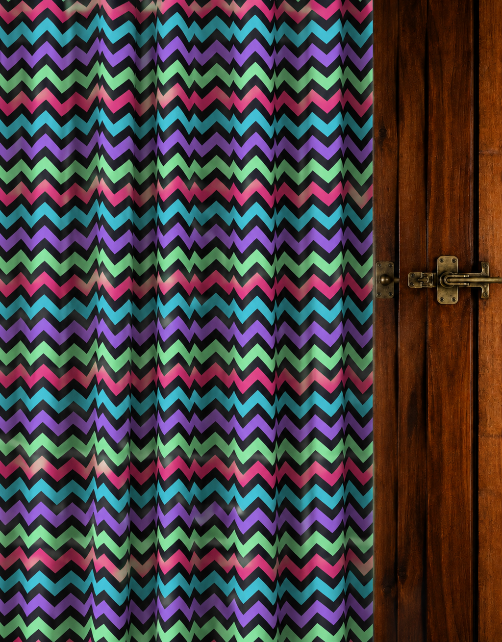 Multicolor Zigzag Curtain