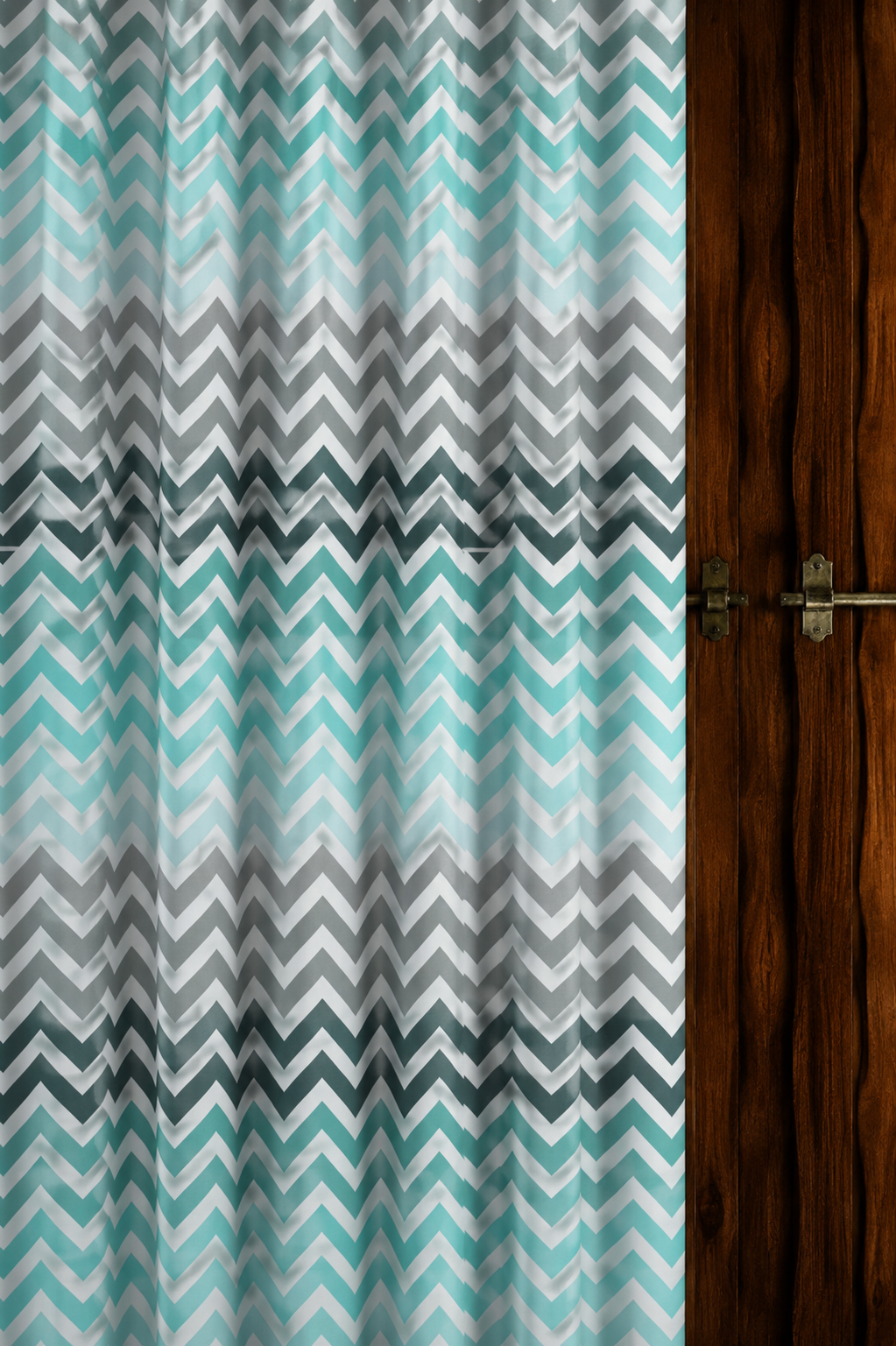 Blue Zigzag Curtain