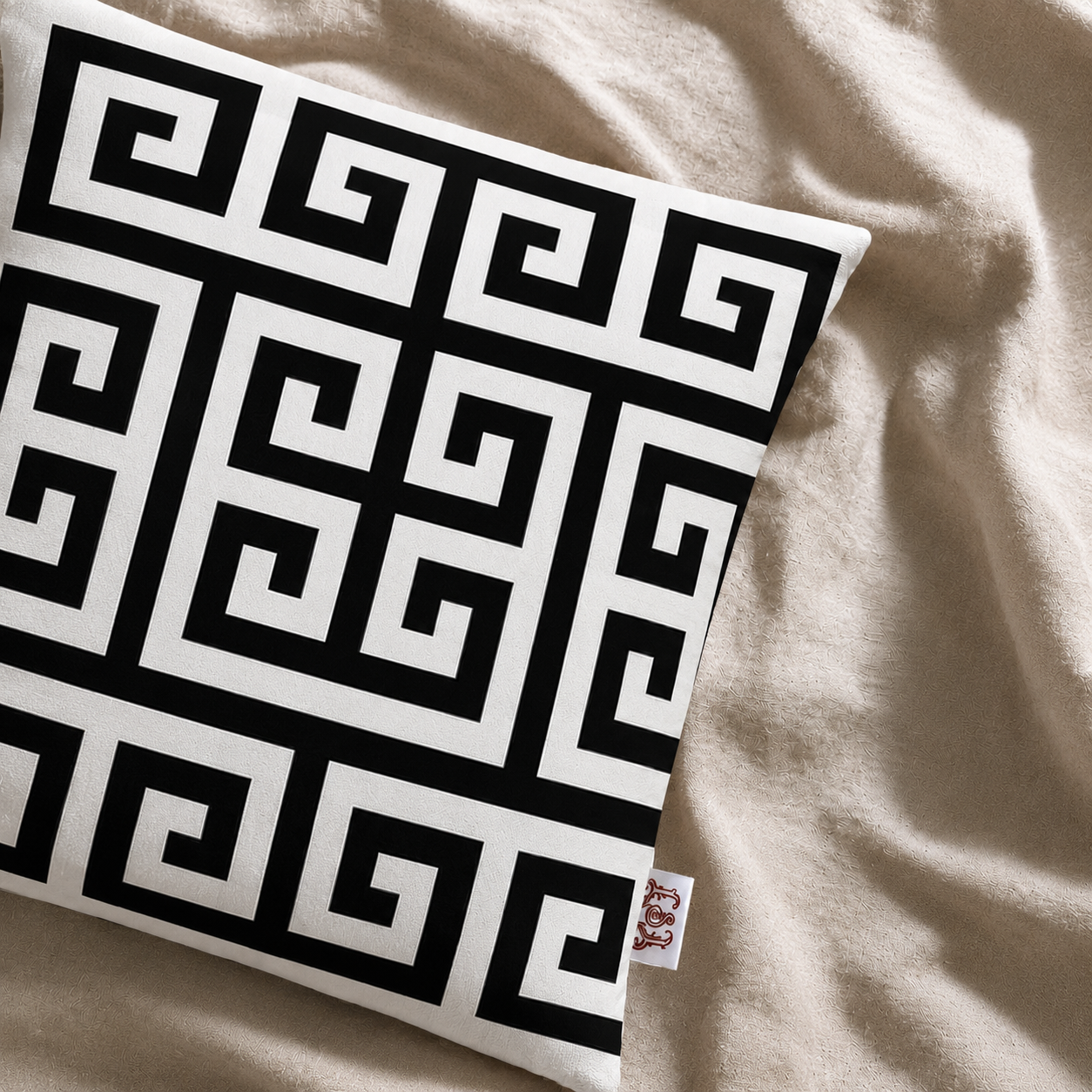 Hellenic Labyrinth Cushion