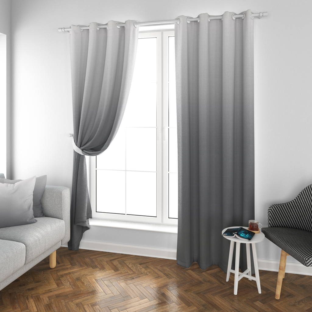 Smoke & Silver Ombre Curtain