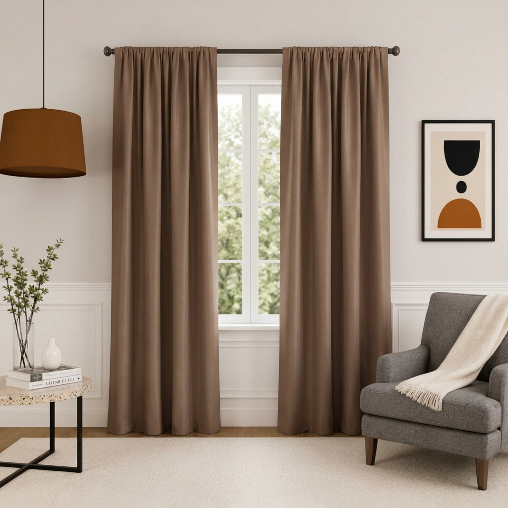 Brown Blackout Curtain