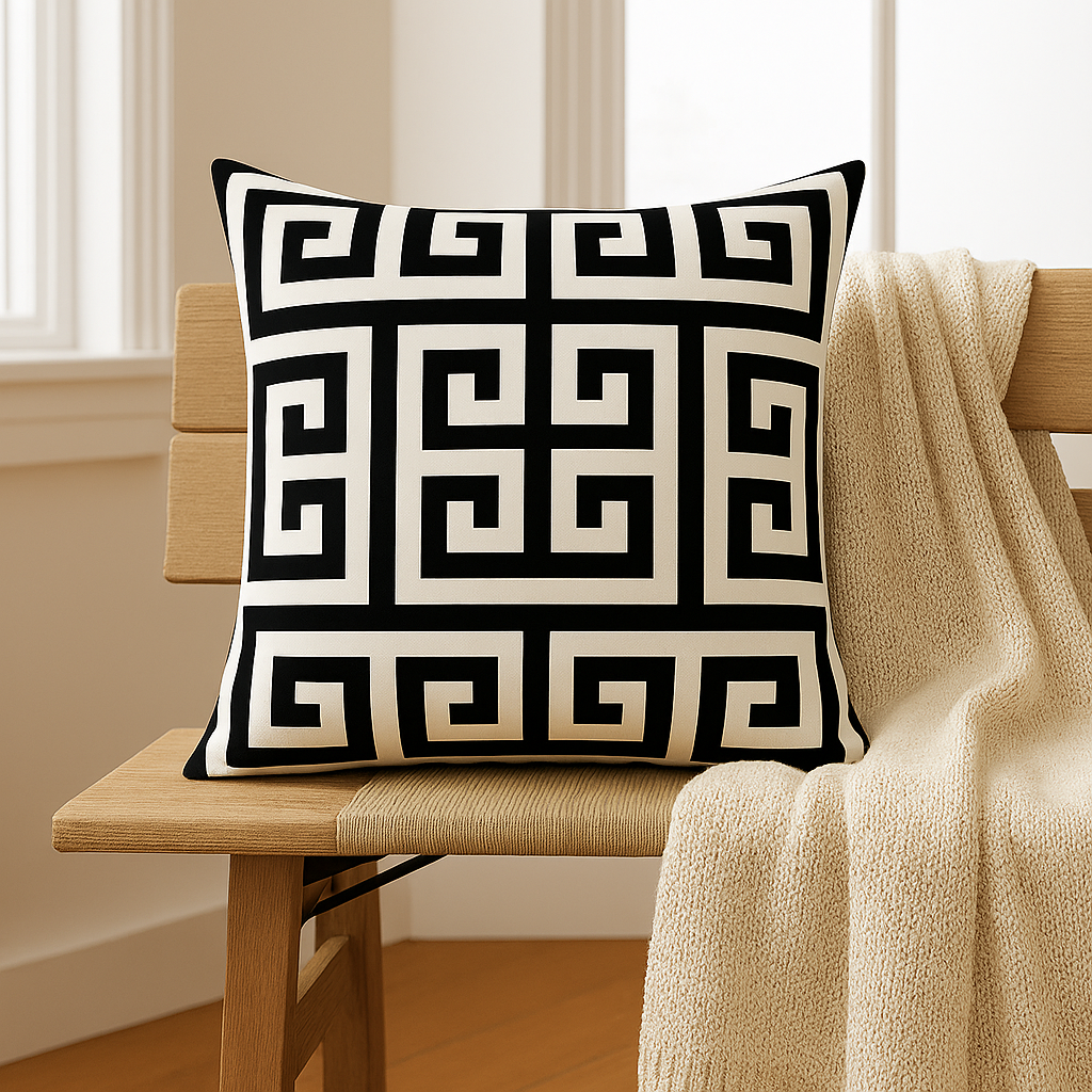Hellenic Labyrinth Cushion