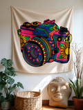Pop-Art Retro Camera Tapestry